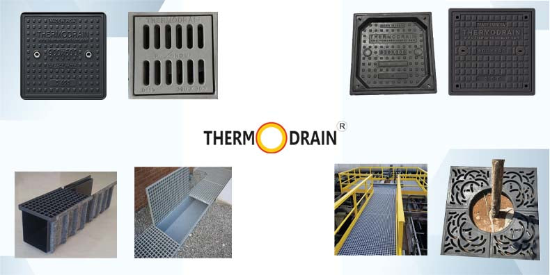 FRP Grating Manhole Covers & Drain Channels