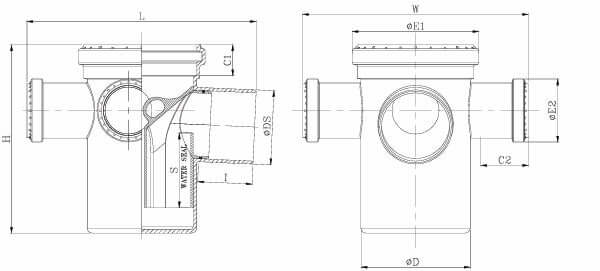 Prince Decilo Multi Floor Trap 6 Inches - Open 50 mm