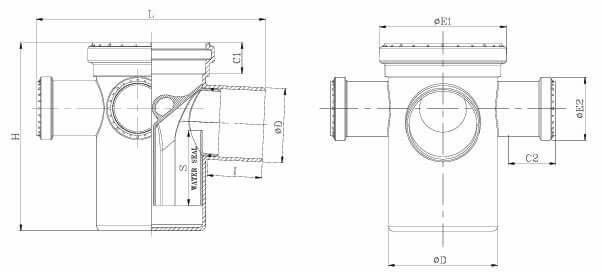 Prince Decilo Multi Floor Trap 6 inches - Close 50 mm