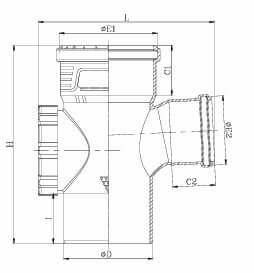 Prince DECILO Reducing Swept Tee With Door