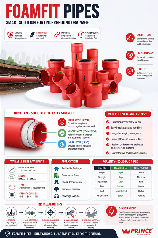 Foamfit Pipes for Underground Drainage System