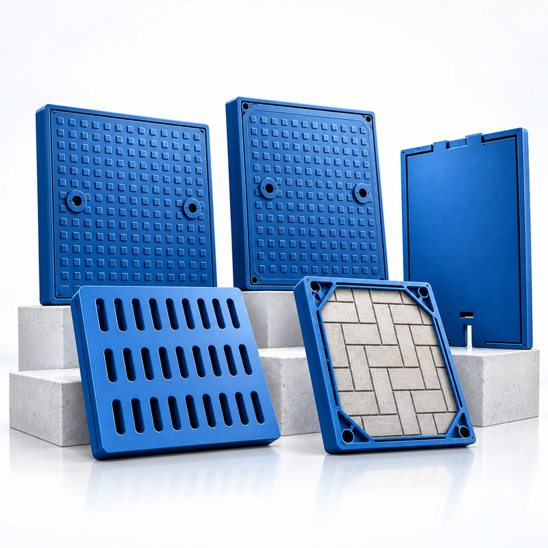 FRP Grating Manhole Covers & Drain Channels