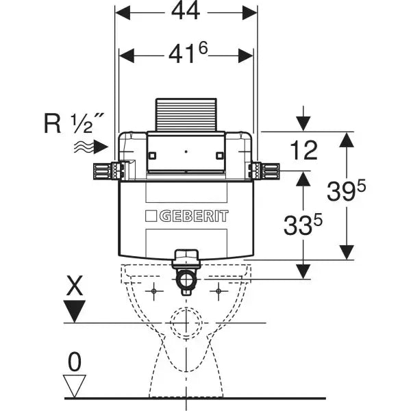 Geberit Alpha concealed cistern 12cm 3-6 litres