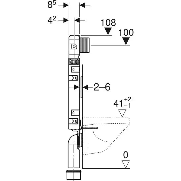 Geberit Kombifix element for wall-hung WC - Alpha