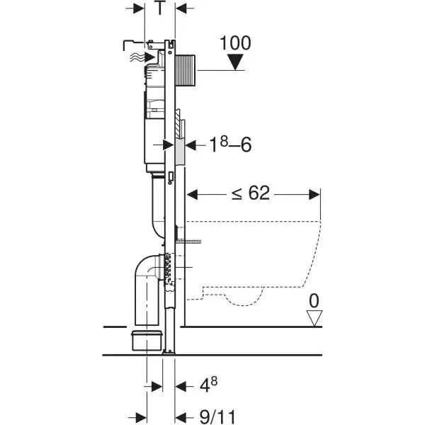 Geberit Duofix element for wall-hung WC - Alpha