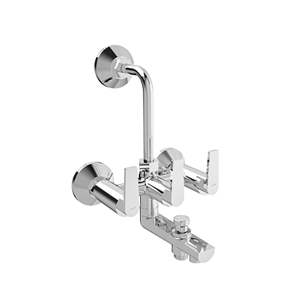 Bath And Shower Mixer 3 In 1 With Provision For Hand Shower And Overhead Shower.