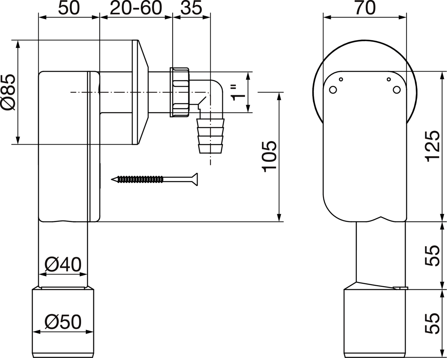 Viega Odour trap for wall inst - K56357