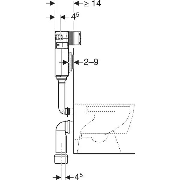 Geberit Omega concealed cistern 12 cm 3 or 6 litres