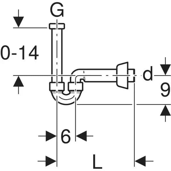 Geberit P-trap for washbasin and bidet, horizontal outlet Shah Marketing Pune LLP